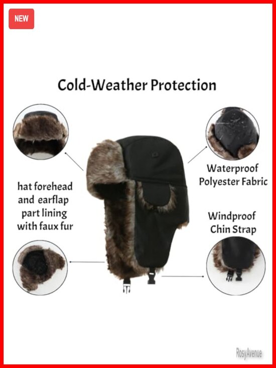 Warm Faux Fur Trapper Hat with Ear Flaps Windproof Waterproof Snow Ski Hat main image 5